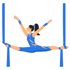 Carnival Circus Theme Gymnast Transparent Sticker